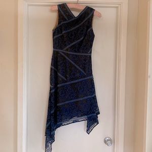BCBG MAXAZRIA Blue asymmetrical dress. Sz 2.